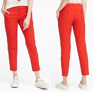NEW Banana Republic Pants Sz 14 Avery Straight Cropped Orange Red Classic Chic